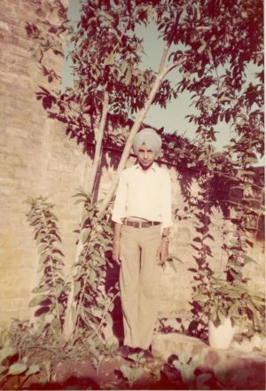 Standing by a Guava Tree in his Backyard, Punjab, 1975.  Courtesy of the Kang Family.