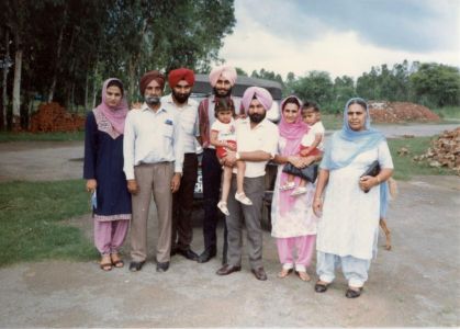 Family Photo Before Jasbir Singh Kang's Departure for the US, Chandigarh, Punjab, 1986.  Courtesy of the Kang Family.