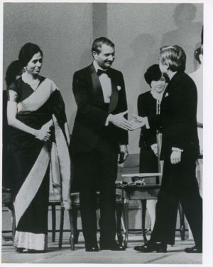 Japan Prize Ceremony, 1987. Courtesy of the Khush Family.