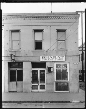 Bharat Grocery Store, 316 First Street, Marysville Owned by Karam Chand.  Courtesy of the South Asians in North America Collection, Bancroft Library, UC Berkeley.