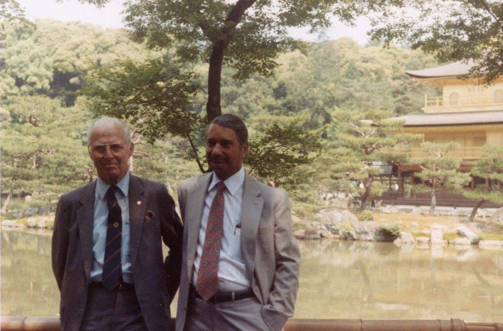 Norman Borlaug and Gurdev Khush, Kyoto, Japan, May 1990