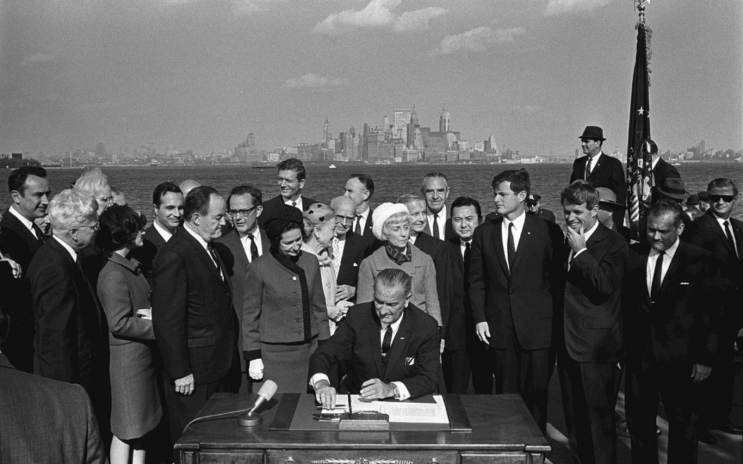 President Johnson Signing the Immigration Act of 1965