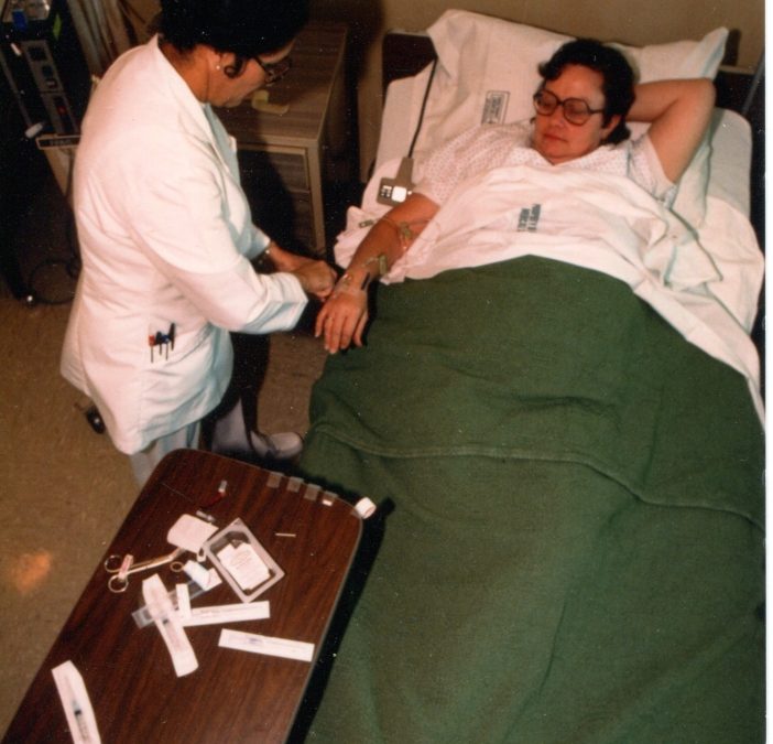 Harbans with patient taken by Jane Singh 1986